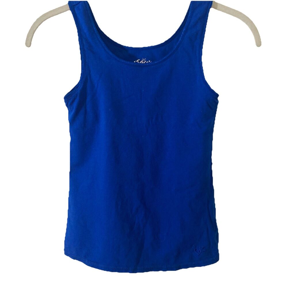 Girl's Justice Royal Blue Tank Top w/ Built in Shelf Bra Heart Logo ~ Size 10